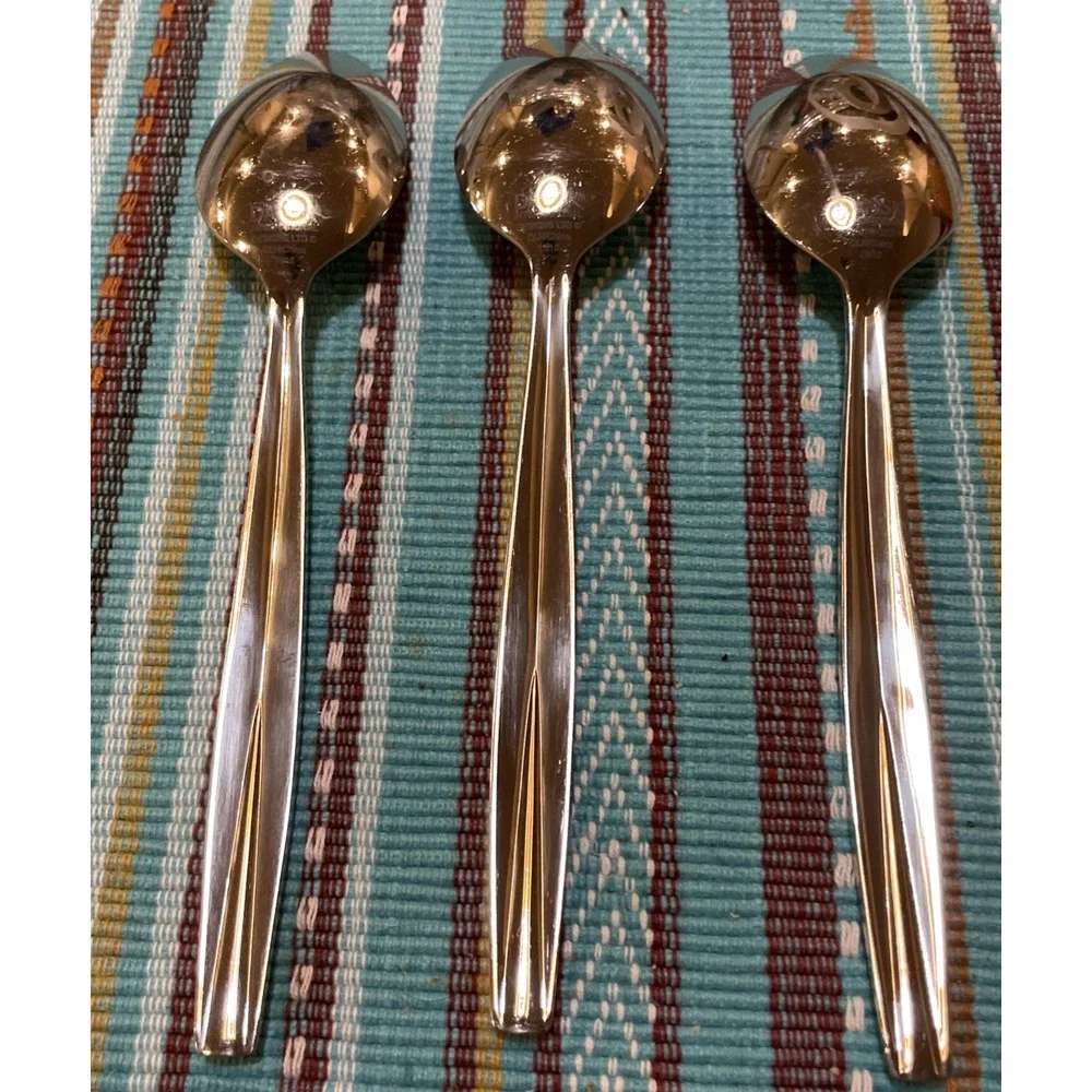 Dansk International Das50 3 Oval‎ Soup Spoons Spoon Stainless Steel 18/10